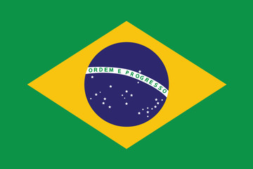 Fototapeta premium Simple flag of Brazil. Brazilian flag. Correct size, proportion, colors.