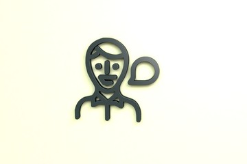 grey 3D illustration and light background