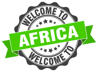 Obraz premium Africa round ribbon seal