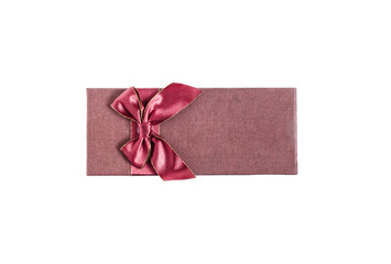 gift box in red top view isolate