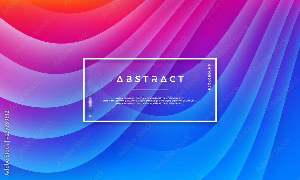 Wall mural abstract dynamic color background design. modern trendy futuristic gradient shapes. blue, pink backg