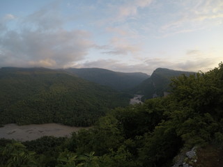 sunset in the mountains