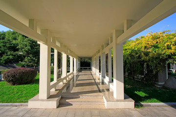 Corridor landscape architecture in a park