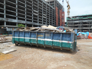 Construction wasted disposal bin. 