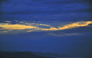 Beautiful sunset dramatic cloudy sky.