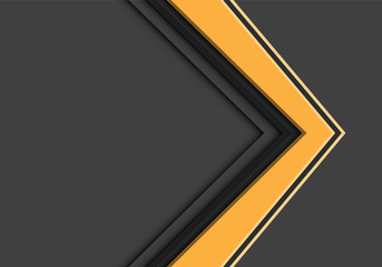 Abstract yellow arrow direction overlap on grey design modern futuristic background vector illustration.