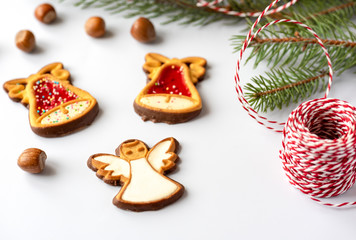 Christmas Gingerbread on white background