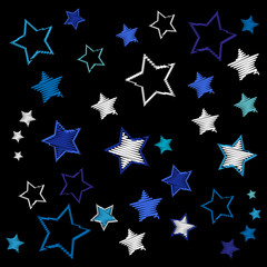 Embroidery christmas stars. Vector illustration.