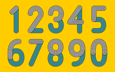 Retro Line  Numbers (Live Stroke Path)