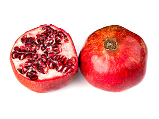 grenade avec coupe sur fond blanc