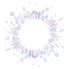 Obraz premium Floral round wreath.