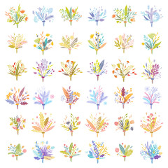 Obraz premium Vector floral bouquets.