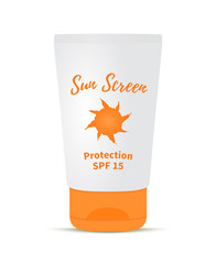 Vector 3d realistic sunscreen cream in tube.