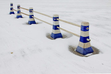 Roadblocks in the snow