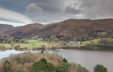 Obraz premium Lake District, UK- Aerial views of Grasmere