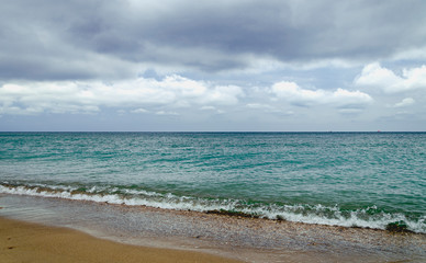 Black Sea coast, with waves and sandy beach