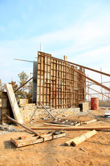 construction site of the metal template