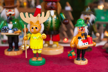 Colorful decorations at Christmas market in Strasbourg, Alsace
