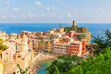 View of village of Vernazza, Cinque Terre,Liguria, Italy