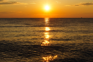 Fototapeta premium Colorful sunrise sunset above the Aegean sea.