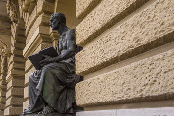 sculpture outside the Federal Palace of Switzerland in Bern, Switzerland - obrazy, fototapety, plakaty