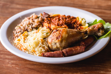 Minas Gerais food, typical dish and Brazilian delicacies. Cuisine of Minas Gerais.