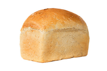 white bread loaf isolated. Loaf of bread isolated on white background