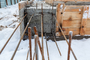 foundation and piles at the site