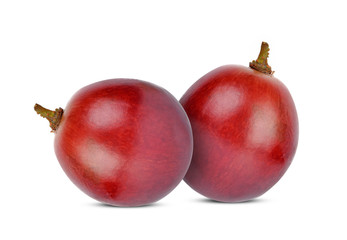 red grapes on white background