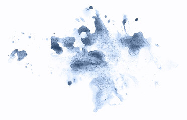 Abstract watercolor background hand-drawn on paper. Volumetric smoke elements. Blue, Navy Peony color. For design, web, card, text, decoration, surfaces.