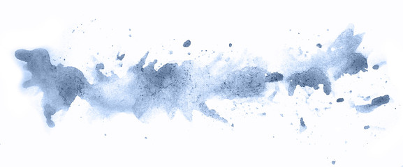 Obraz premium Abstract watercolor background hand-drawn on paper. Volumetric smoke elements. Blue, Navy Peony color. For design, web, card, text, decoration, surfaces.