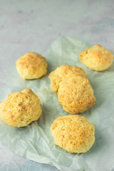 Traditional English butter milk scones on a light background.