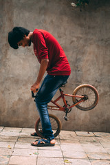 Young boy on a bicycle