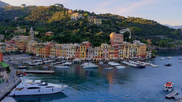 View at port in Portofino, Italy