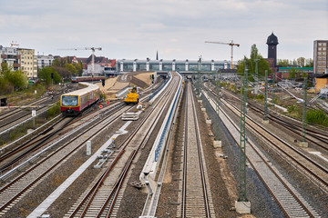 Fototapeta na wymiar Baustelle rund um den Bahnhof Ostkreuz