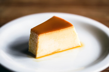 Condensed milk pudding and eggs