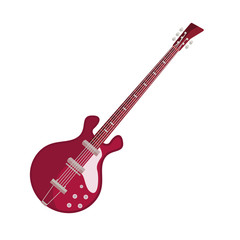 Obraz na płótnie Canvas Bass guitar flat icon. Rock and roll, electric guitar, jazz. Musical instrument concept. Vector illustration can be used for topics like music, leisure, concert