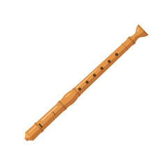 Block flute flat icon. Woodwind instruments, concert, performance. Musical instruments concept. Vector illustration can be used for topics like music, leisure, culture