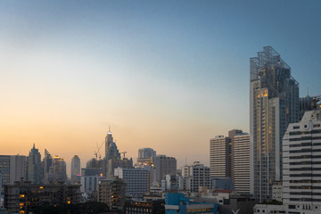 Fototapeta na wymiar An Evening of Bangkok City ( Tallest Building in Bangkok)