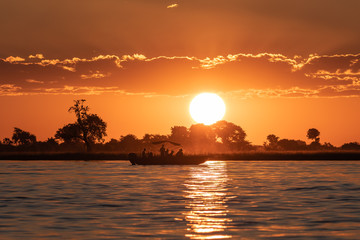 Sunset boat cruise on the chobe river (Botswana)