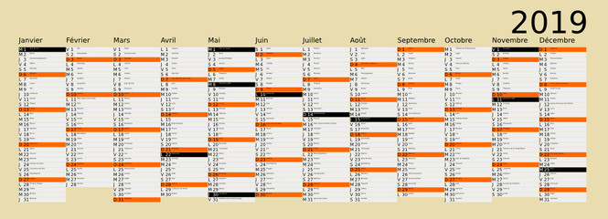 Calendrier 2019, calques, Saints