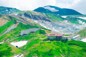 Mountain view of Tateyama in Toyama, Japan. Toyama is one of the important cities in Japan for cultures and business markets.