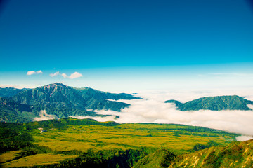 Fototapeta premium Sea of clouds taken in Tateyama, Toyama. Toyama is one of the important cities in Japan for cultures and business markets.