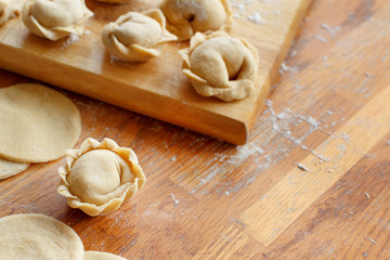 Preparation of pelmeni, ravioli, dumplings