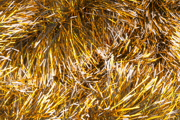 Christmas golden tinsel background