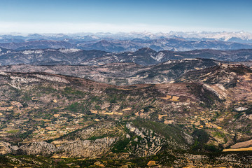 Panoramic view from Mont Serein Ventoux in Provence, France