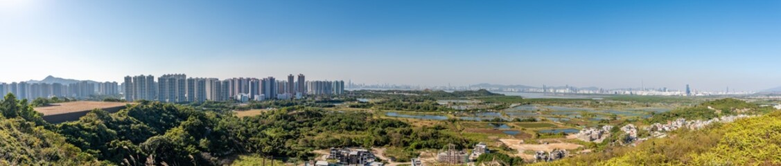 Fish ponds and farmland in Hong Kong