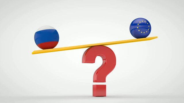 3D animation swing on the question mark with balls of flags of different countries.