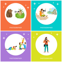 Fototapeta premium Photographers Taking Picture with Photo Equipment
