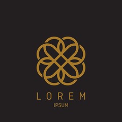 Abstract elegant flower logo icon vector design. Universal creative premium symbol. Graceful jewel vector sign.